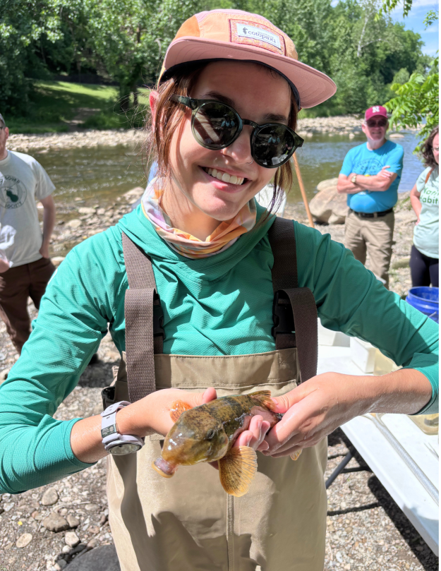 Kylie holding a Northern Hogsucker